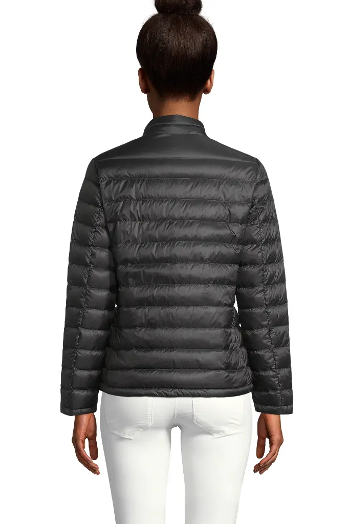 Damska kurtka pikowana slim z wysoką stójką - Black