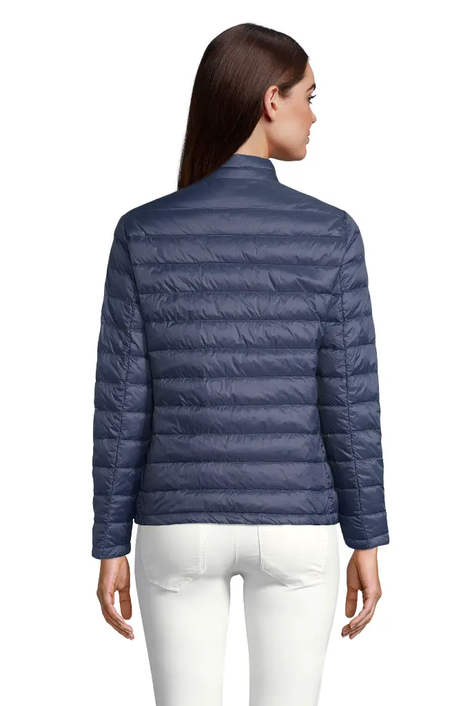 Damska kurtka pikowana slim z wysoką stójką - French Navy