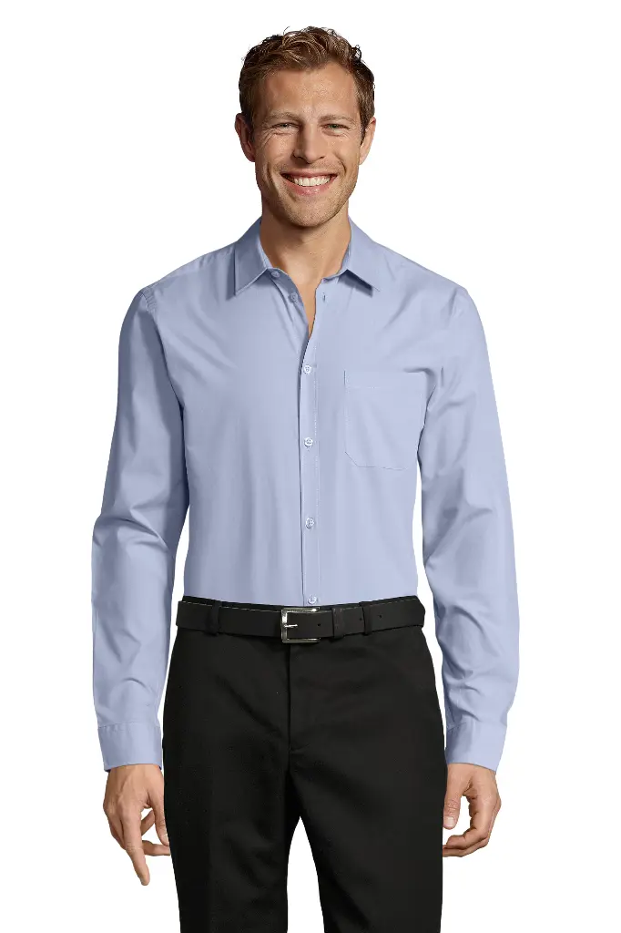 Koszula męska slim z długim rękawem - Sky Blue