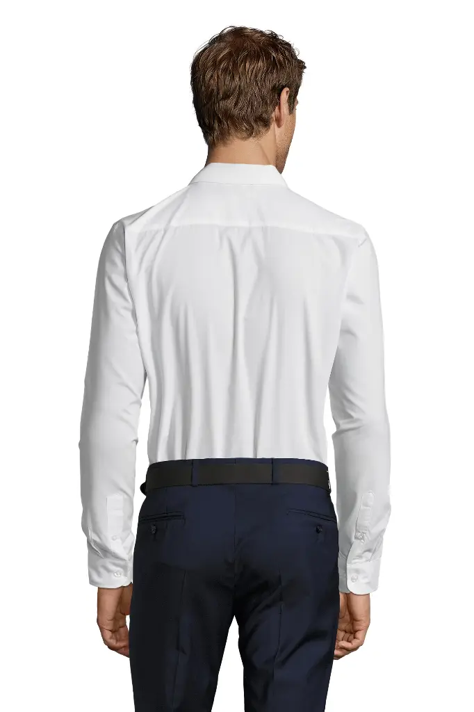 Koszula męska slim z długim rękawem - White