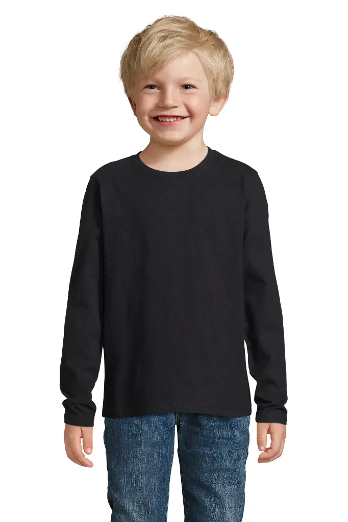 Dziecięca koszulka długi rękaw - Deep Black