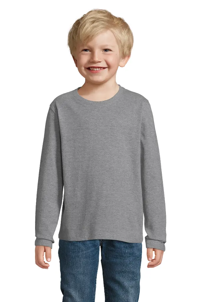 Dziecięca koszulka długi rękaw - Grey Melange