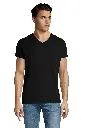Męski T-shirt z dekoltem w serek - Deep Black
