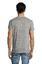 Męski T-shirt z dekoltem w serek - Grey Melange