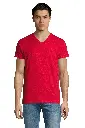 Męski T-shirt z dekoltem w serek - Red