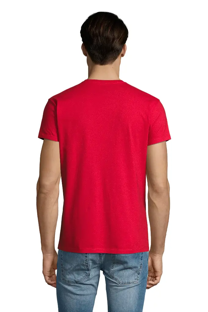 Męski T-shirt z dekoltem w serek - Red