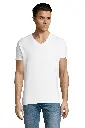 Męski T-shirt z dekoltem w serek - White