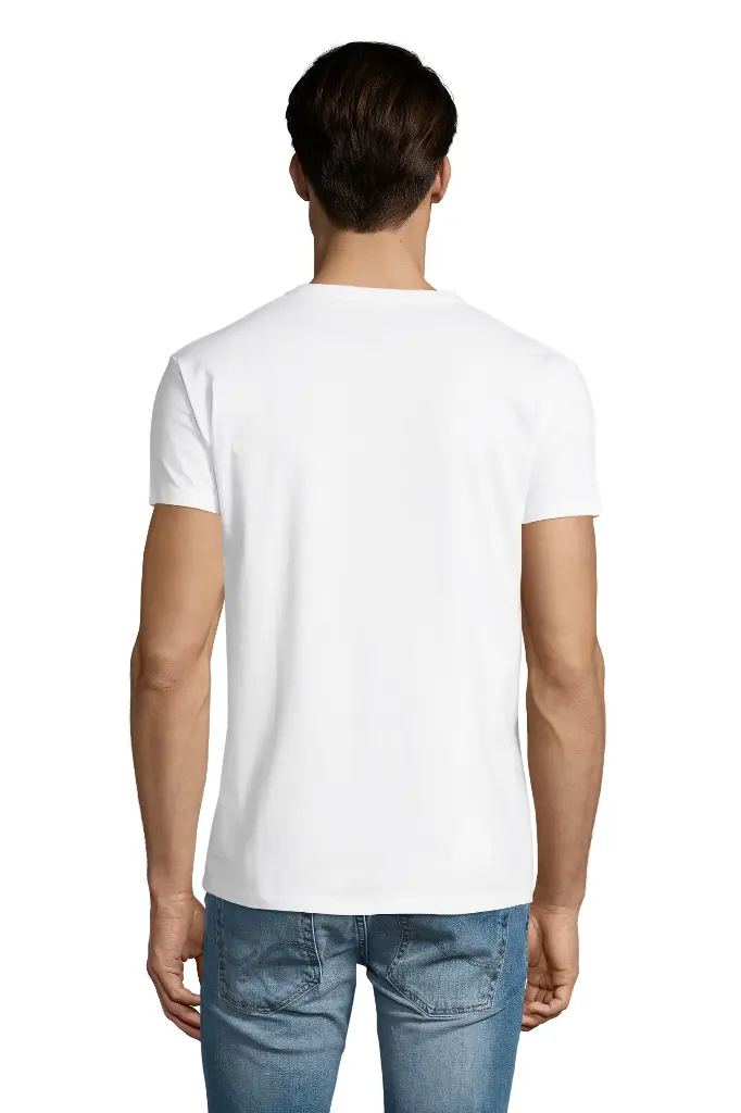 Męski T-shirt z dekoltem w serek - White