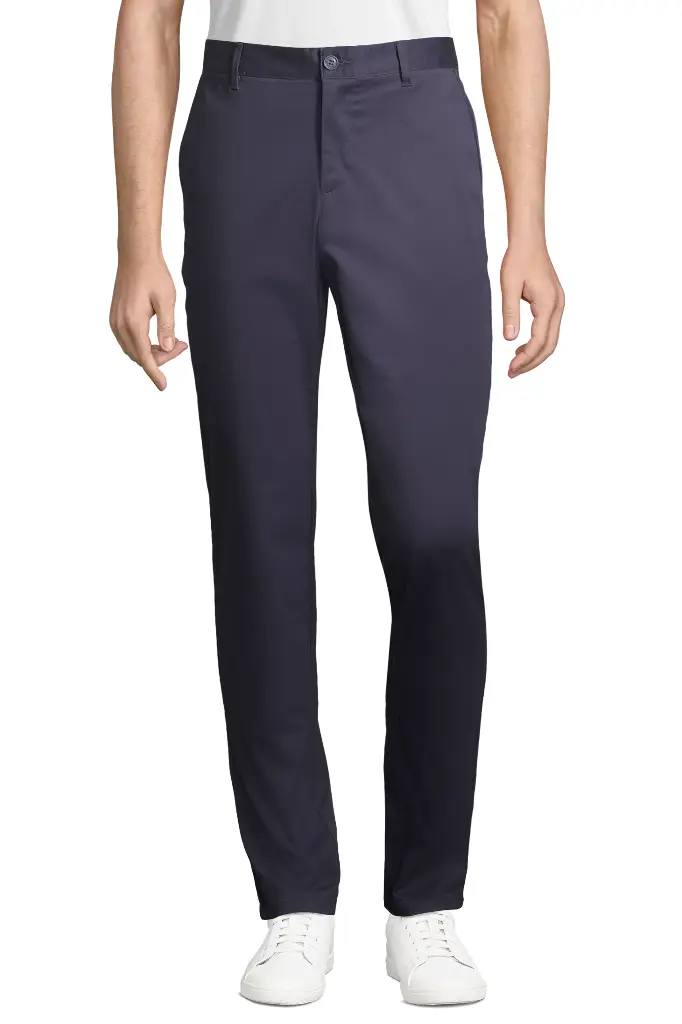 Spodnie męskie slim z satyny - French Navy