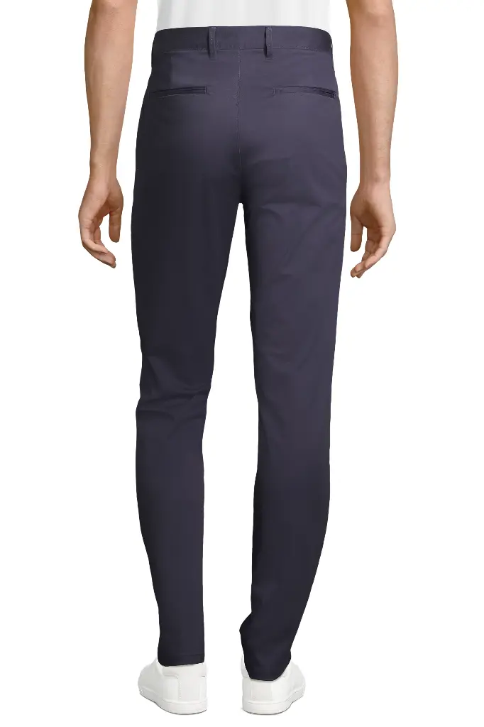 Spodnie męskie slim z satyny - French Navy