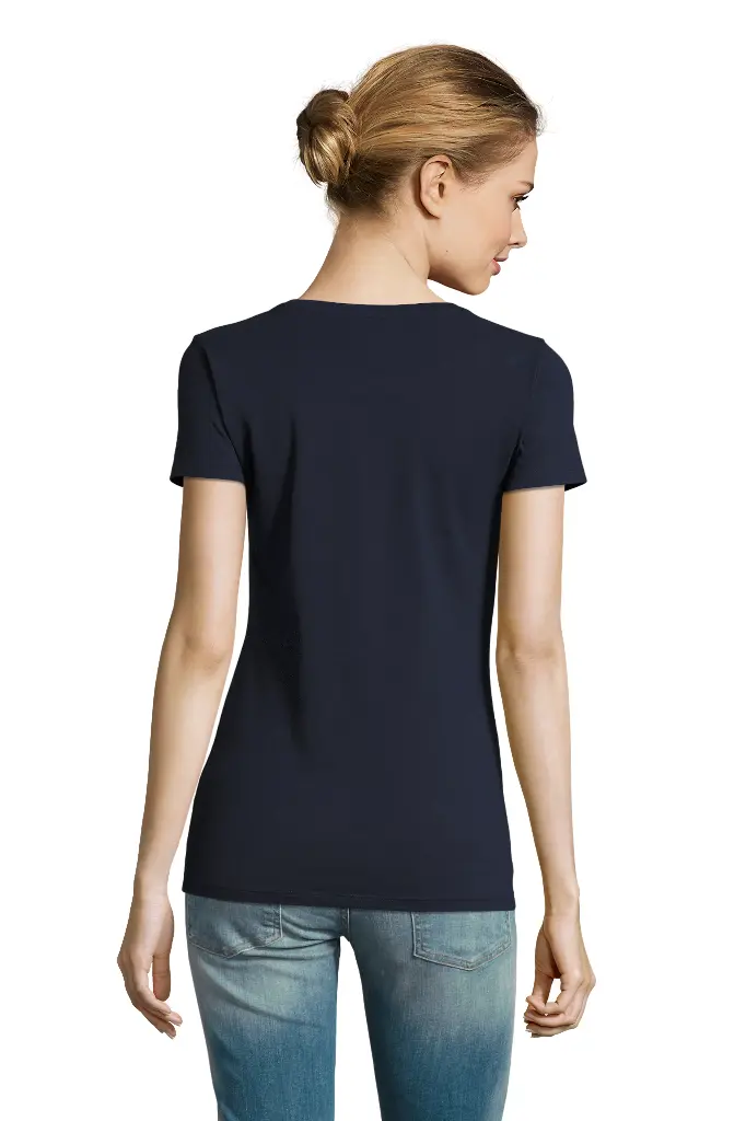 Damski t-shirt z krótkim rękawem - French Navy