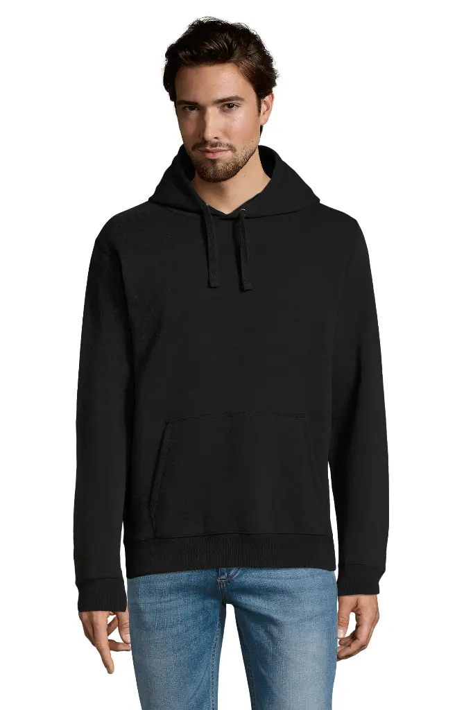 Bluza męska z kapturem i kieszenią kangurka - Black