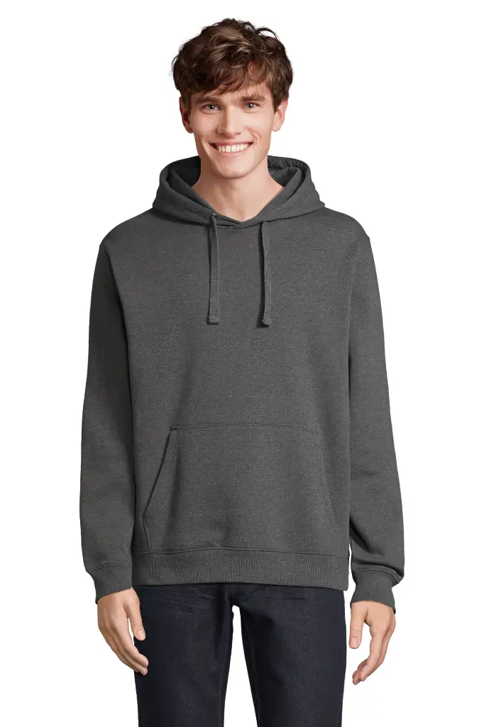 Bluza męska z kapturem i kieszenią kangurka - Charcoal Melange