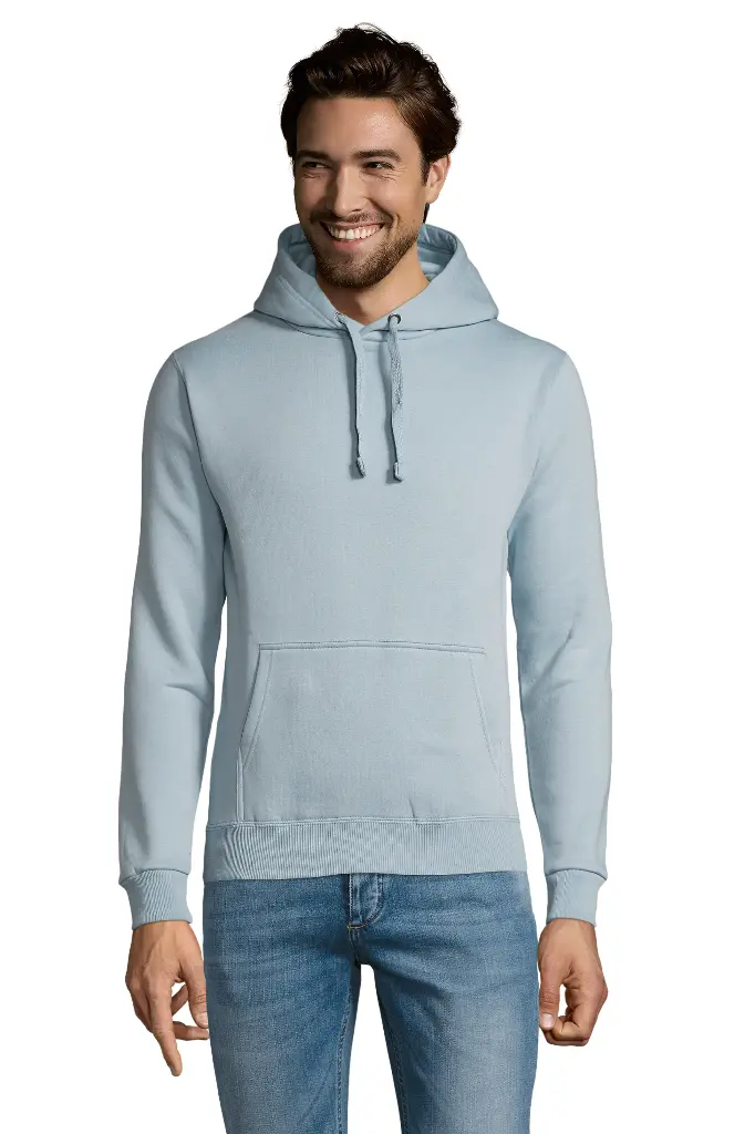 Bluza męska z kapturem i kieszenią kangurka - Creamy Blue