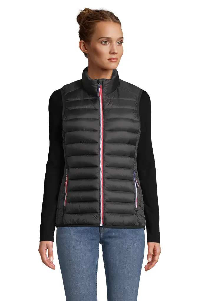 Damska kamizelka pikowana bez rękawów - Black