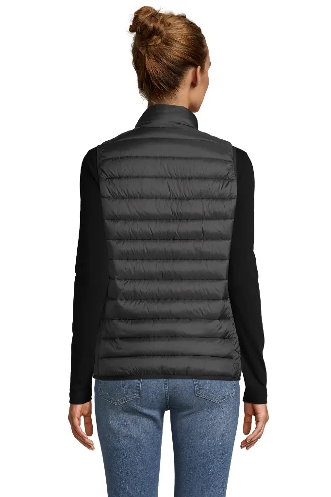 Damska kamizelka pikowana bez rękawów - Black