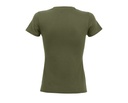 Damski T-shirt Slim z Krótkim Rękawem - Army