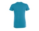 Damski T-shirt Slim z Krótkim Rękawem - Aqua