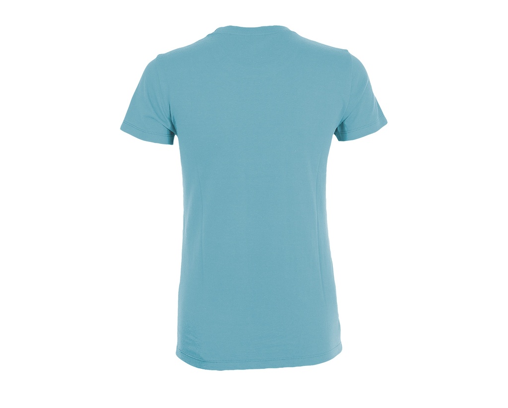 Damski T-shirt Slim z Krótkim Rękawem - Atoll Blue