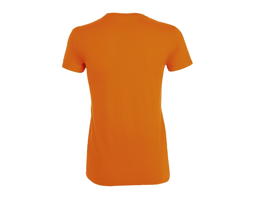 Damski T-shirt Slim z Krótkim Rękawem - Orange