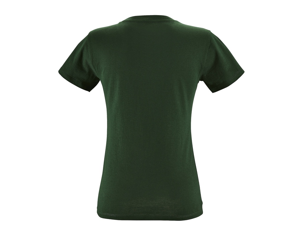 Damski T-shirt Slim z Krótkim Rękawem - Bottle Green
