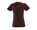 Damski T-shirt Slim z Krótkim Rękawem - Burgundy