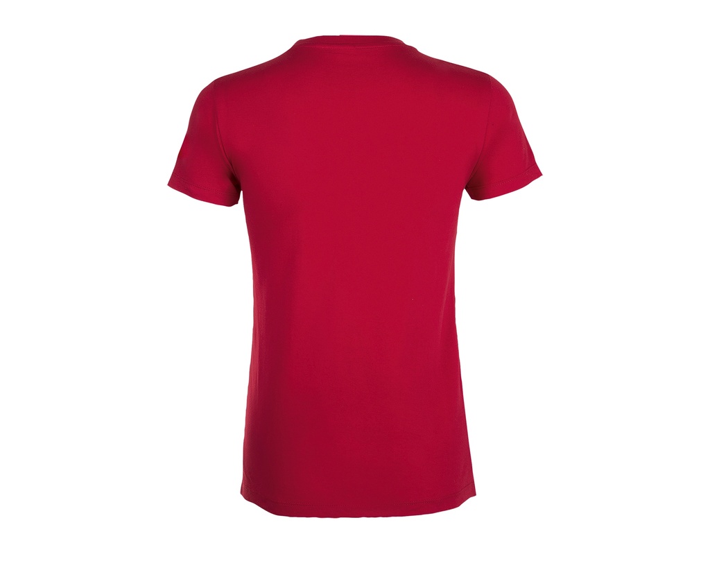 Damski T-shirt Slim z Krótkim Rękawem - Red