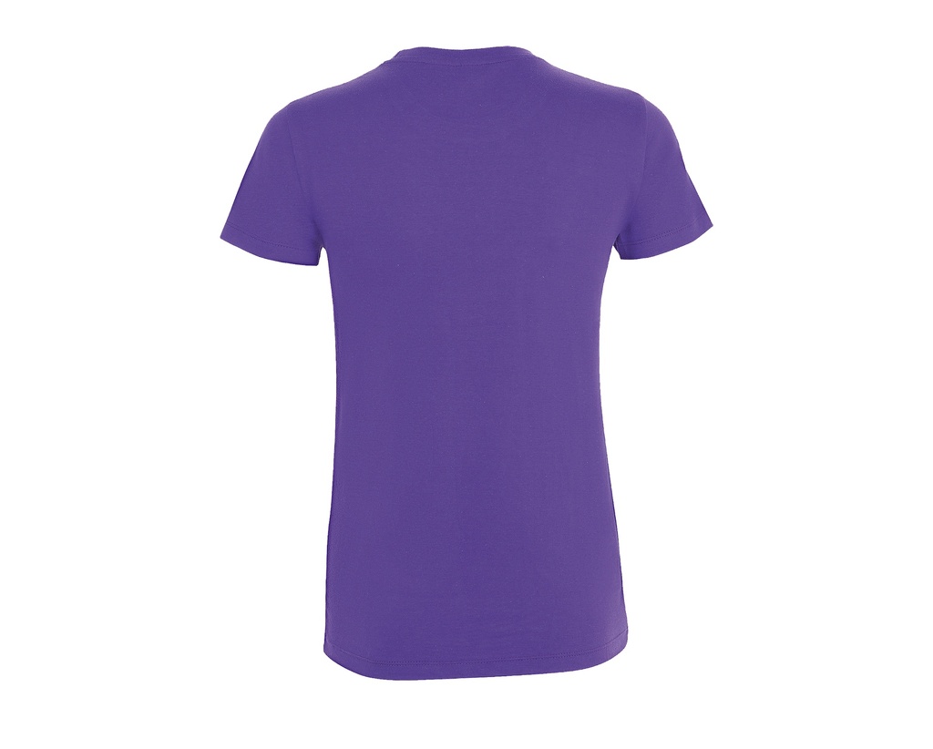 Damski T-shirt Slim z Krótkim Rękawem - Dark Purple