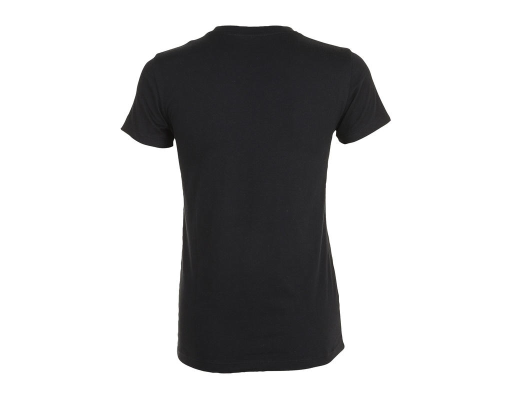Damski T-shirt Slim z Krótkim Rękawem - Deep Black