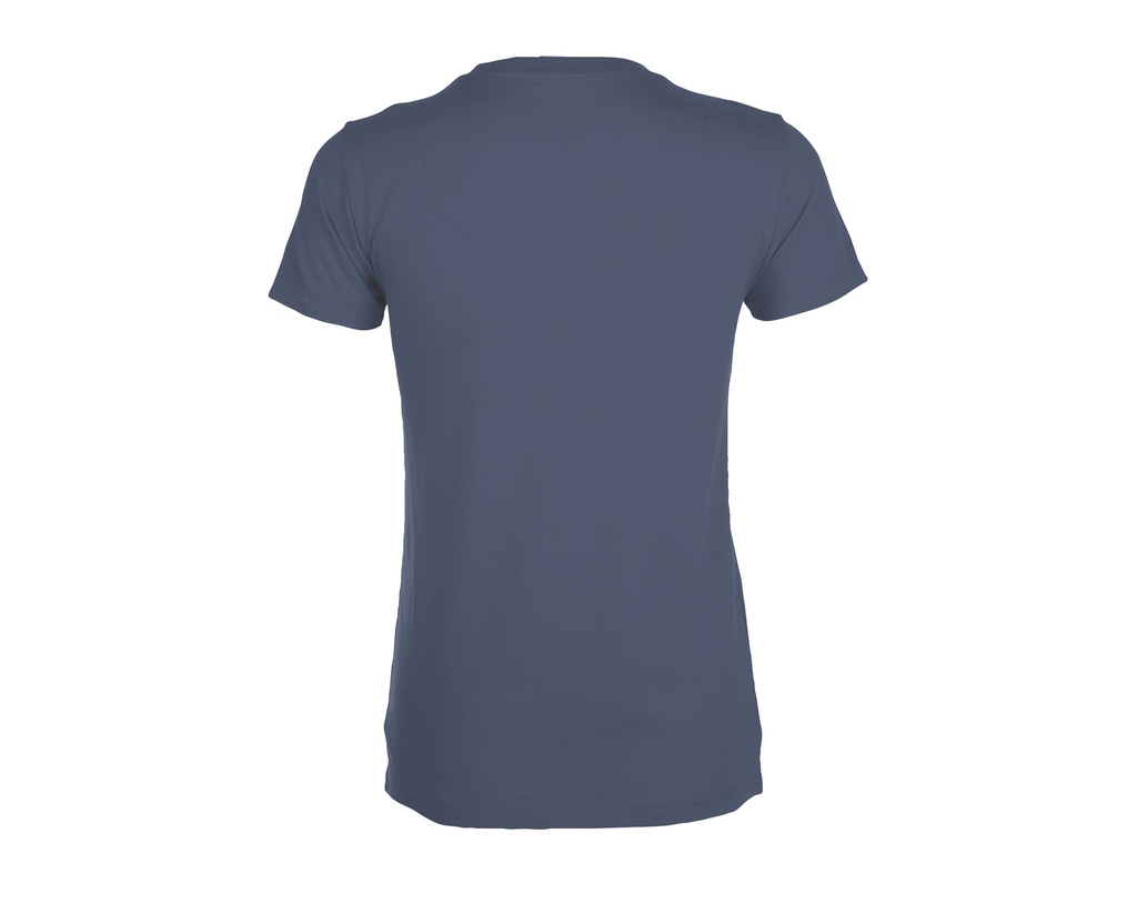 Damski T-shirt Slim z Krótkim Rękawem - Denim