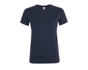 Damski T-shirt Slim z Krótkim Rękawem - French Navy