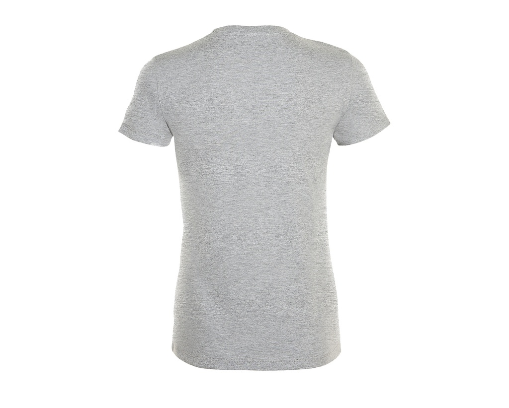 Damski T-shirt Slim z Krótkim Rękawem - Grey Melange