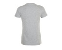 Damski T-shirt Slim z Krótkim Rękawem - Grey Melange