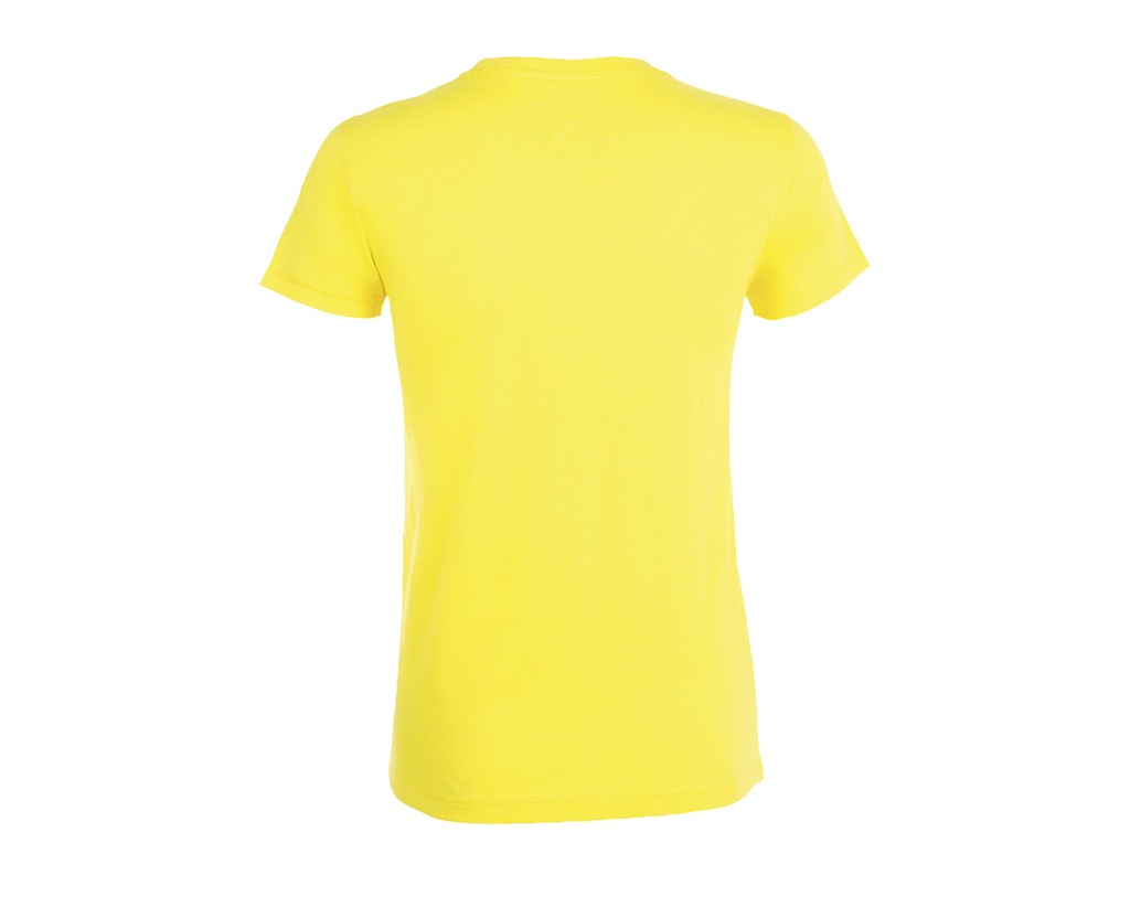 Damski T-shirt Slim z Krótkim Rękawem - Lemon
