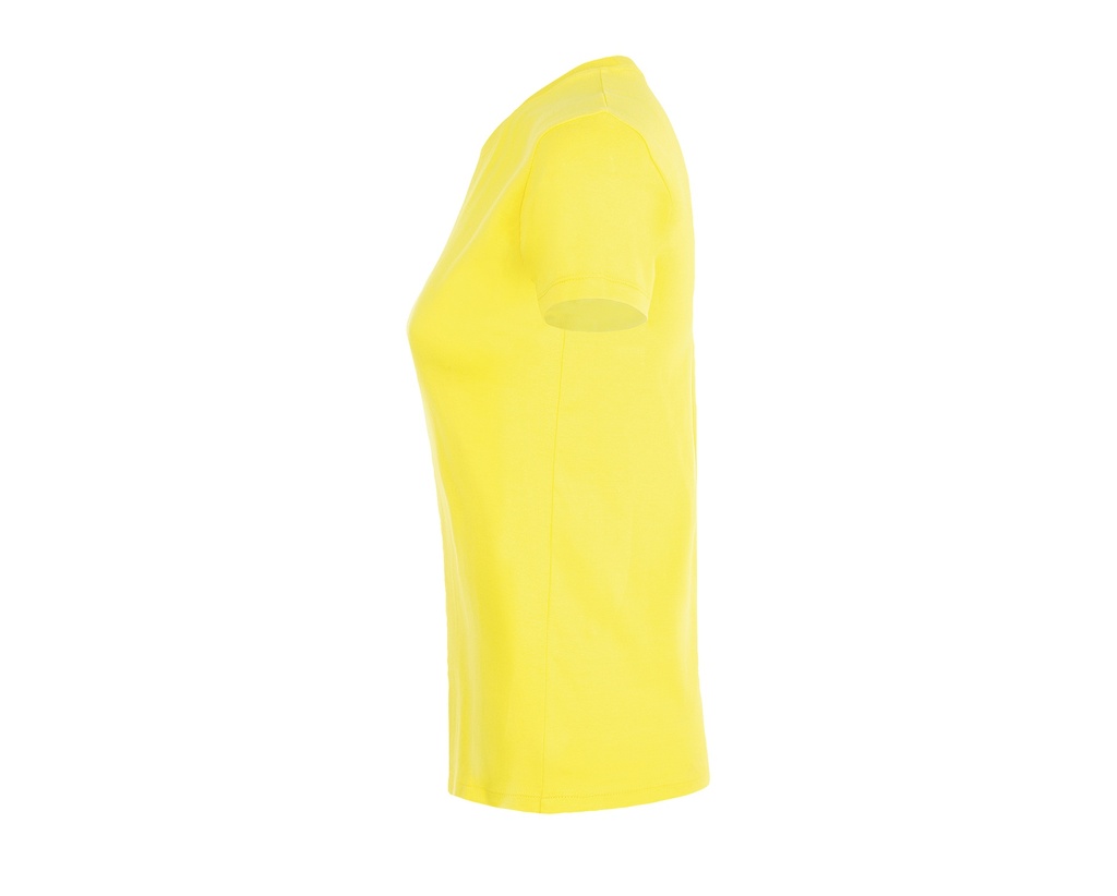 Damski T-shirt Slim z Krótkim Rękawem - Lemon