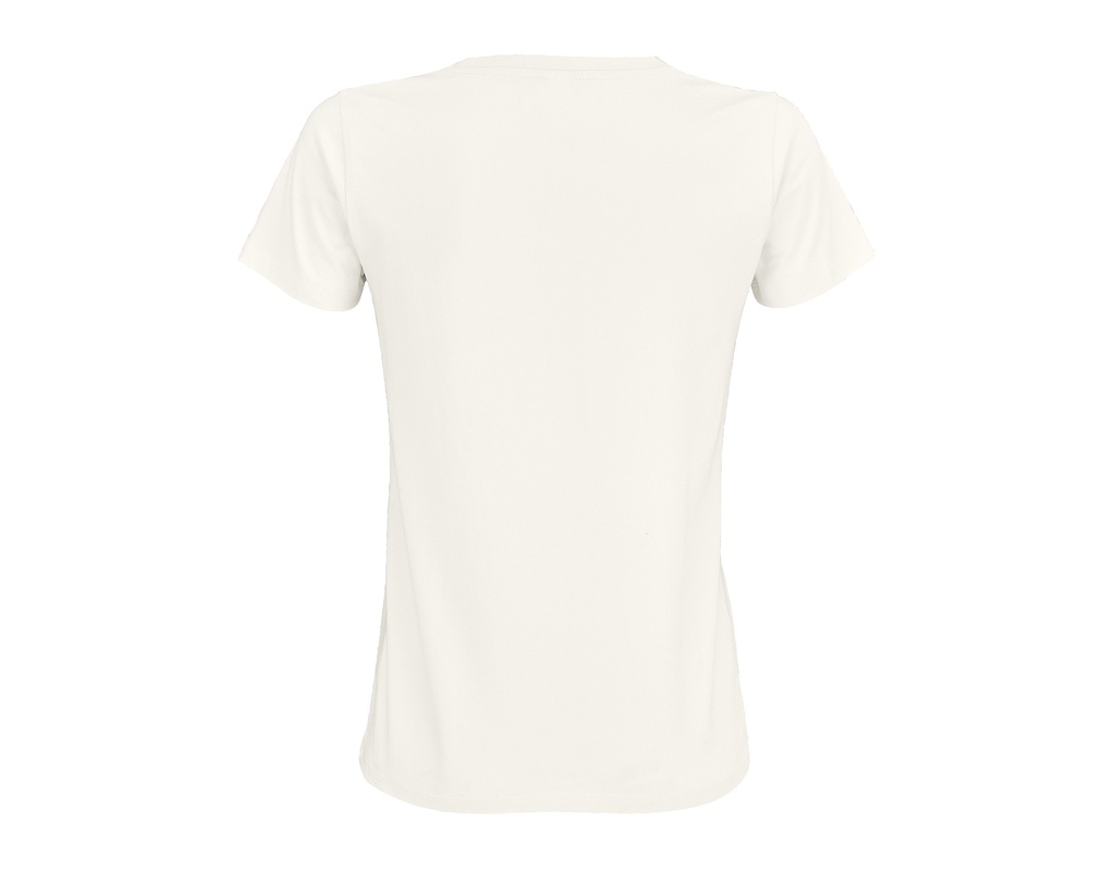 Damski t-shirt slim z krótkim rękawem - Off White