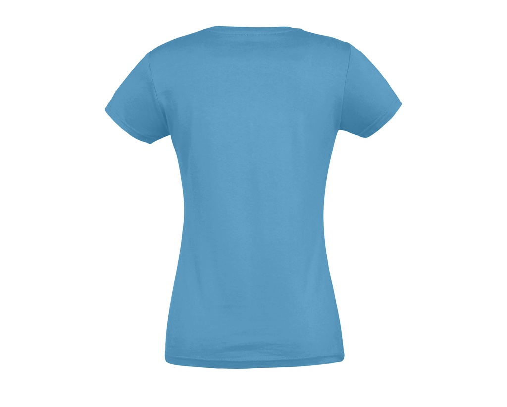 Damski t-shirt slim z krótkim rękawem - Aqua