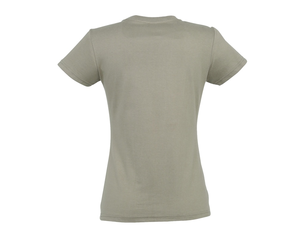 Damski t-shirt slim z krótkim rękawem - Khaki