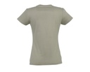 Damski t-shirt slim z krótkim rękawem - Khaki