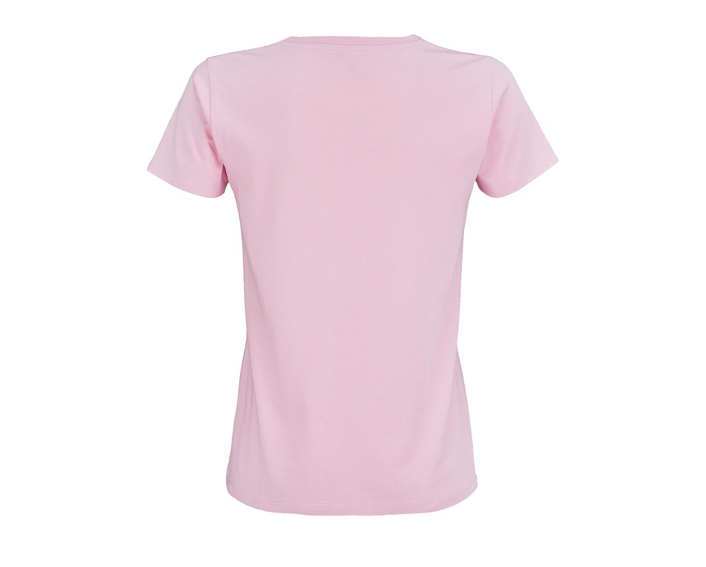 Damski t-shirt slim z krótkim rękawem - Candy Pink
