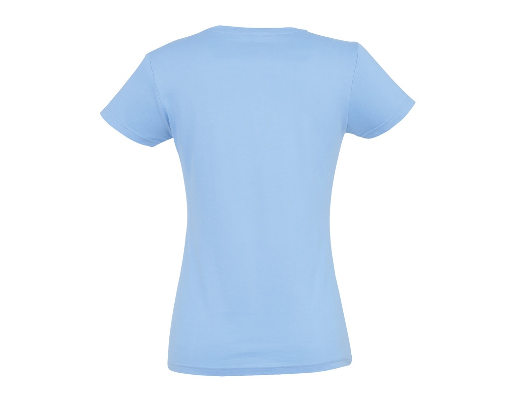 Damski t-shirt slim z krótkim rękawem - Sky Blue