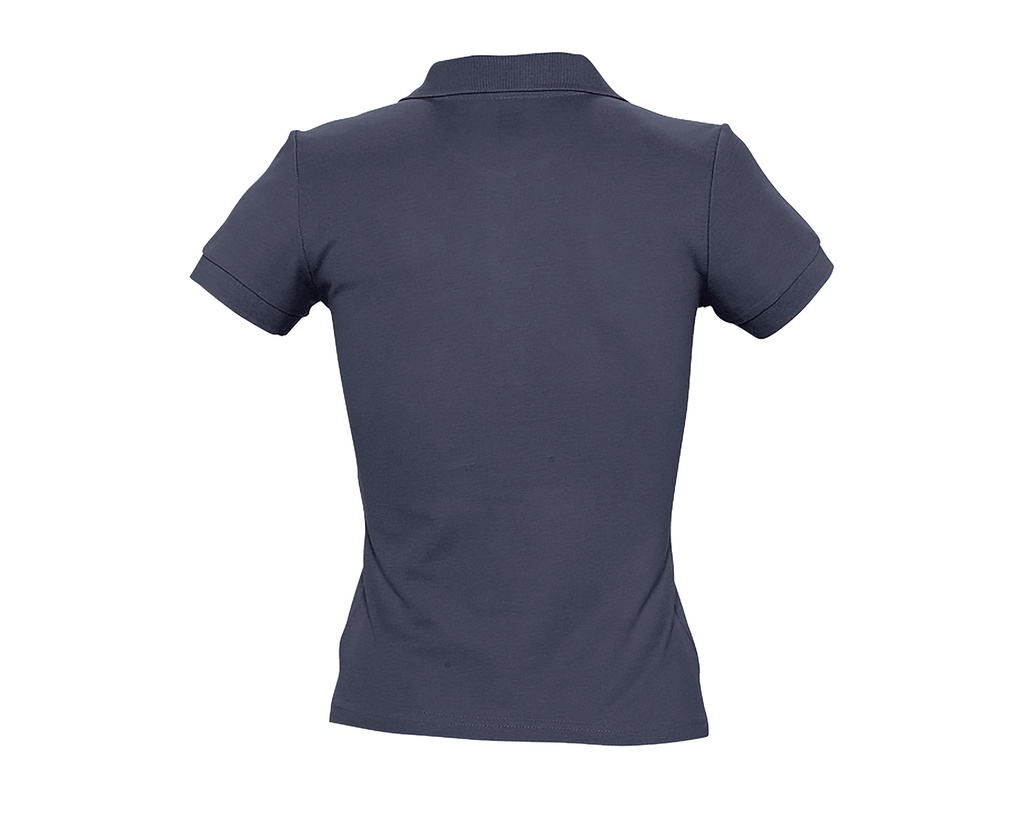 Damska koszulka polo slim z krótkim rękawem - Navy