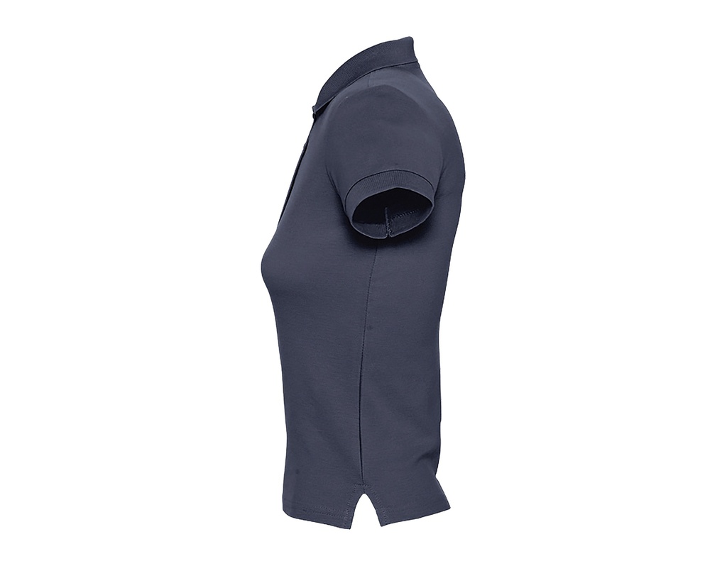 Damska koszulka polo slim z krótkim rękawem - Navy