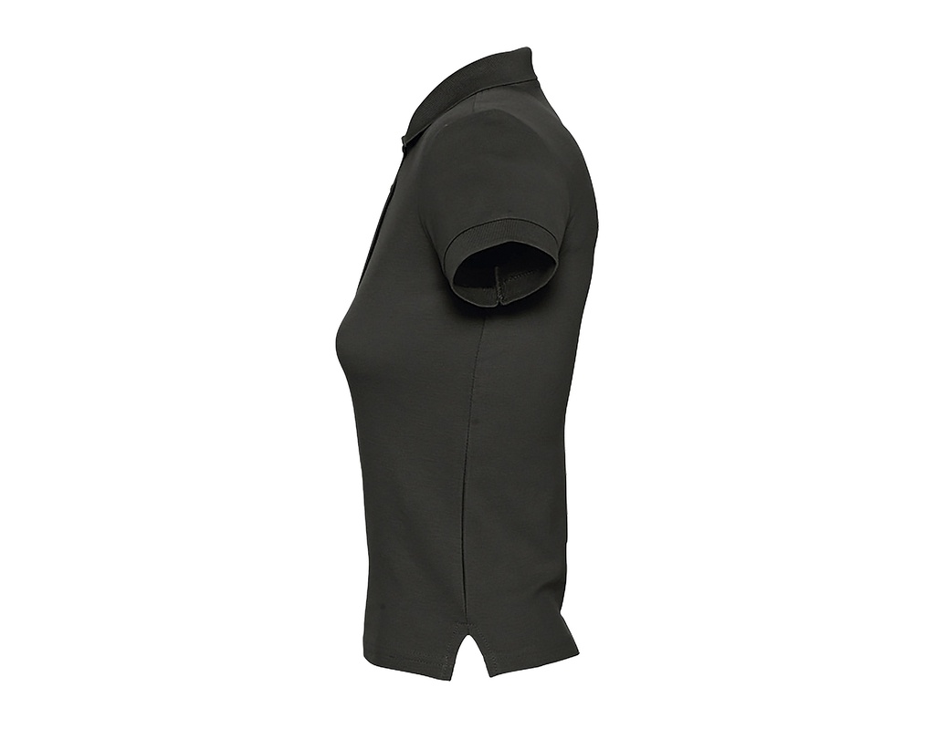 Damska koszulka polo slim z krótkim rękawem - Black