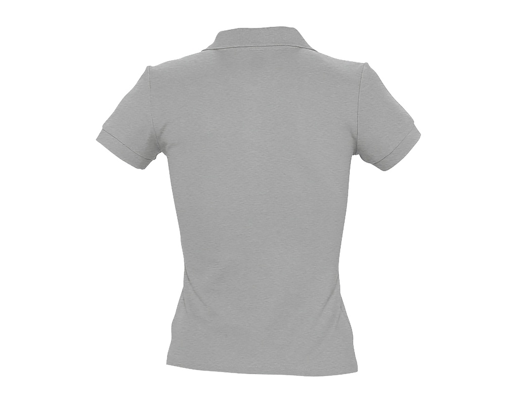 Damska koszulka polo slim z krótkim rękawem - Grey Melange