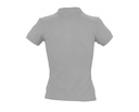 Damska koszulka polo slim z krótkim rękawem - Grey Melange