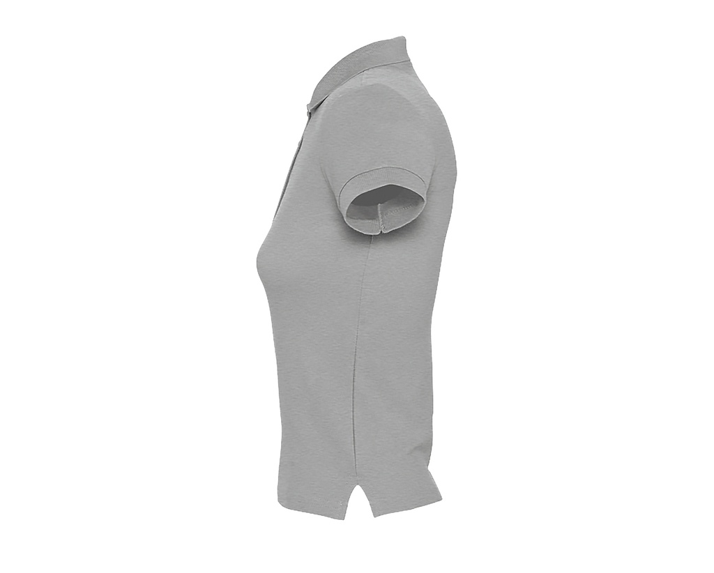 Damska koszulka polo slim z krótkim rękawem - Grey Melange