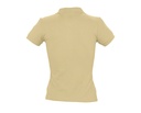 Damska koszulka polo slim z krótkim rękawem - Sand