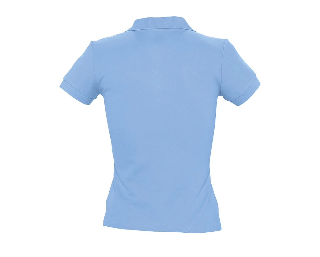 Damska koszulka polo slim z krótkim rękawem - Sky Blue