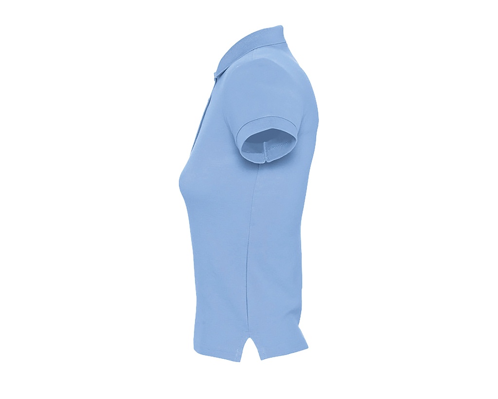 Damska koszulka polo slim z krótkim rękawem - Sky Blue